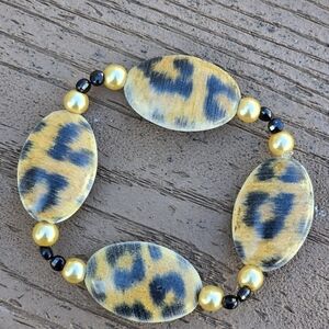 Leopard Print Beaded Bracelet
